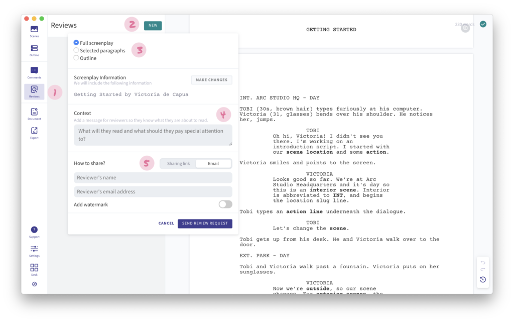 Receive and manage feedback easily in Arc Studio Pro.