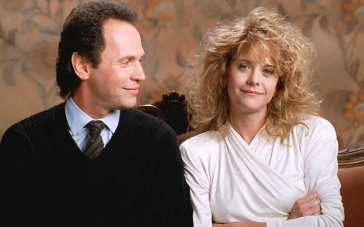 Meg Ryan and Billy Cyrstal in a still for When Harry Met Sally.