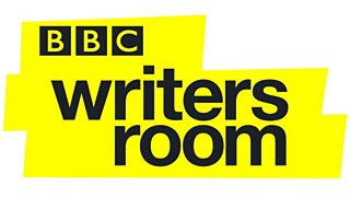 The logo of BBC Writers Room - black writing on a yellow background