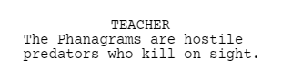 Exposition in a script.