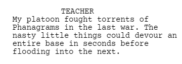 Exposition in a script.