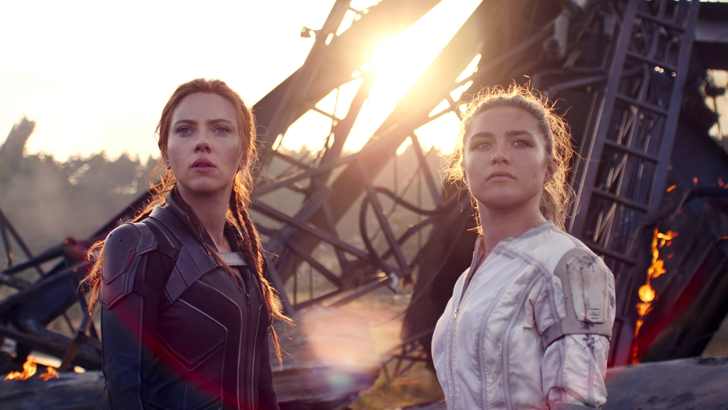 Black Widow's personal journey throughout the film is an example of story.