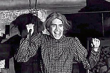 Norman Bates dressed up as his mother in the final sequence of the film.