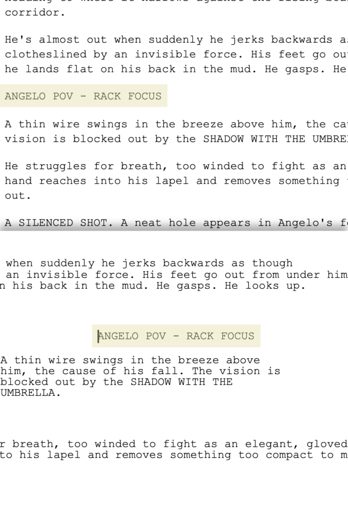 formatting inconsistencies when screenwriting on google docs