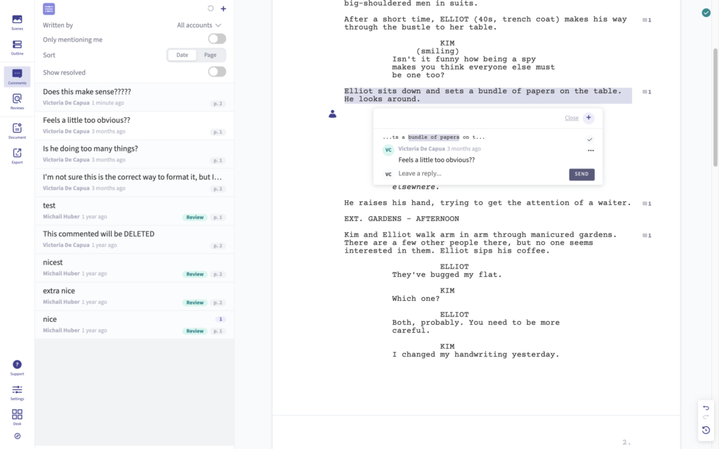 arc studio pro feedback review requests and comment features