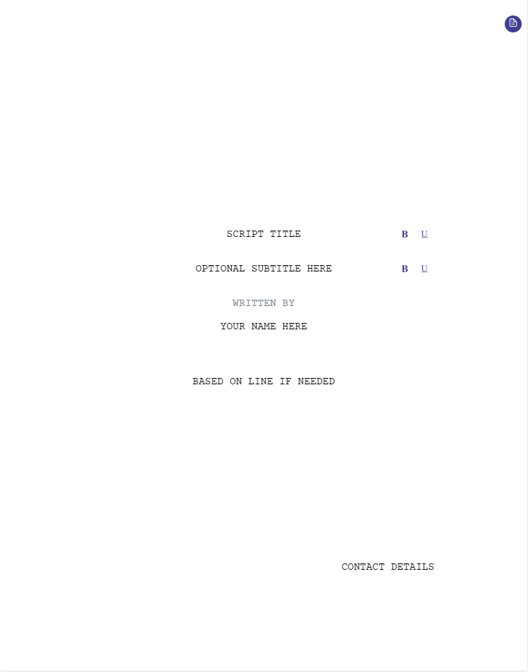 screenplay title page template