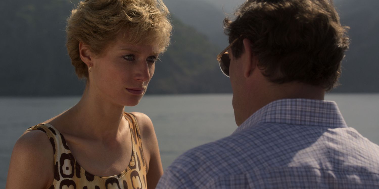 Diana, Princess of Wales in a heated conversation with Prince Charles