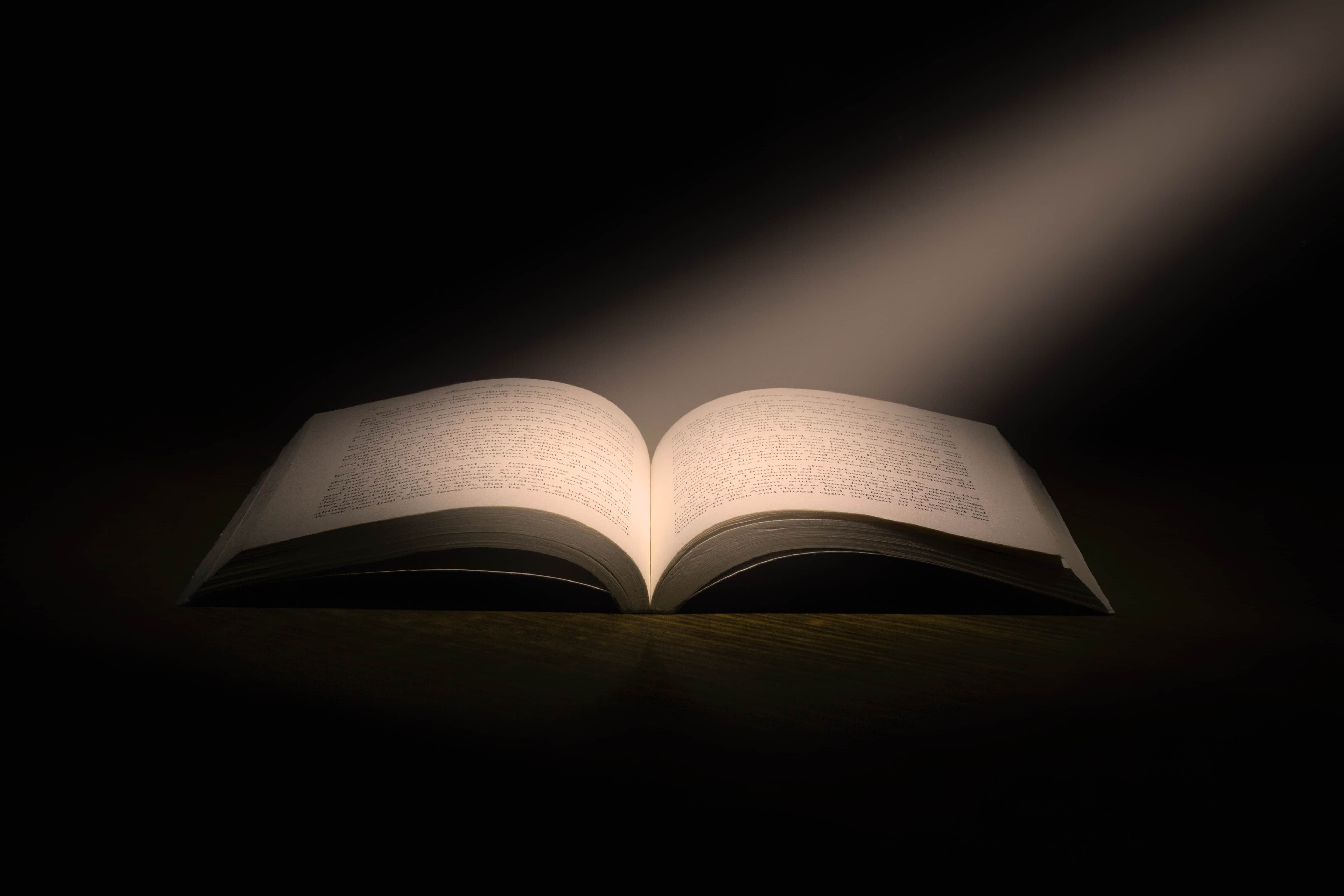 Photo of an open book.