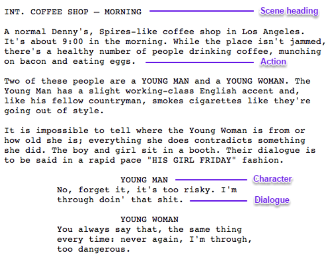 Screenshot of the page of a script in Arc Studio Pro.