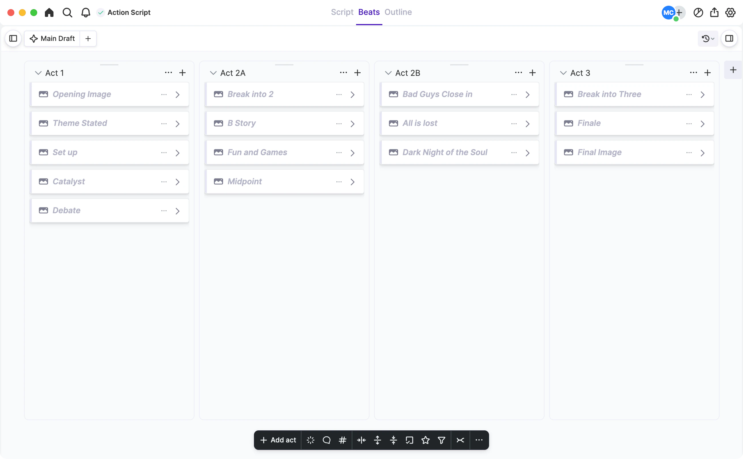 Outlining templates in Arc Studio.