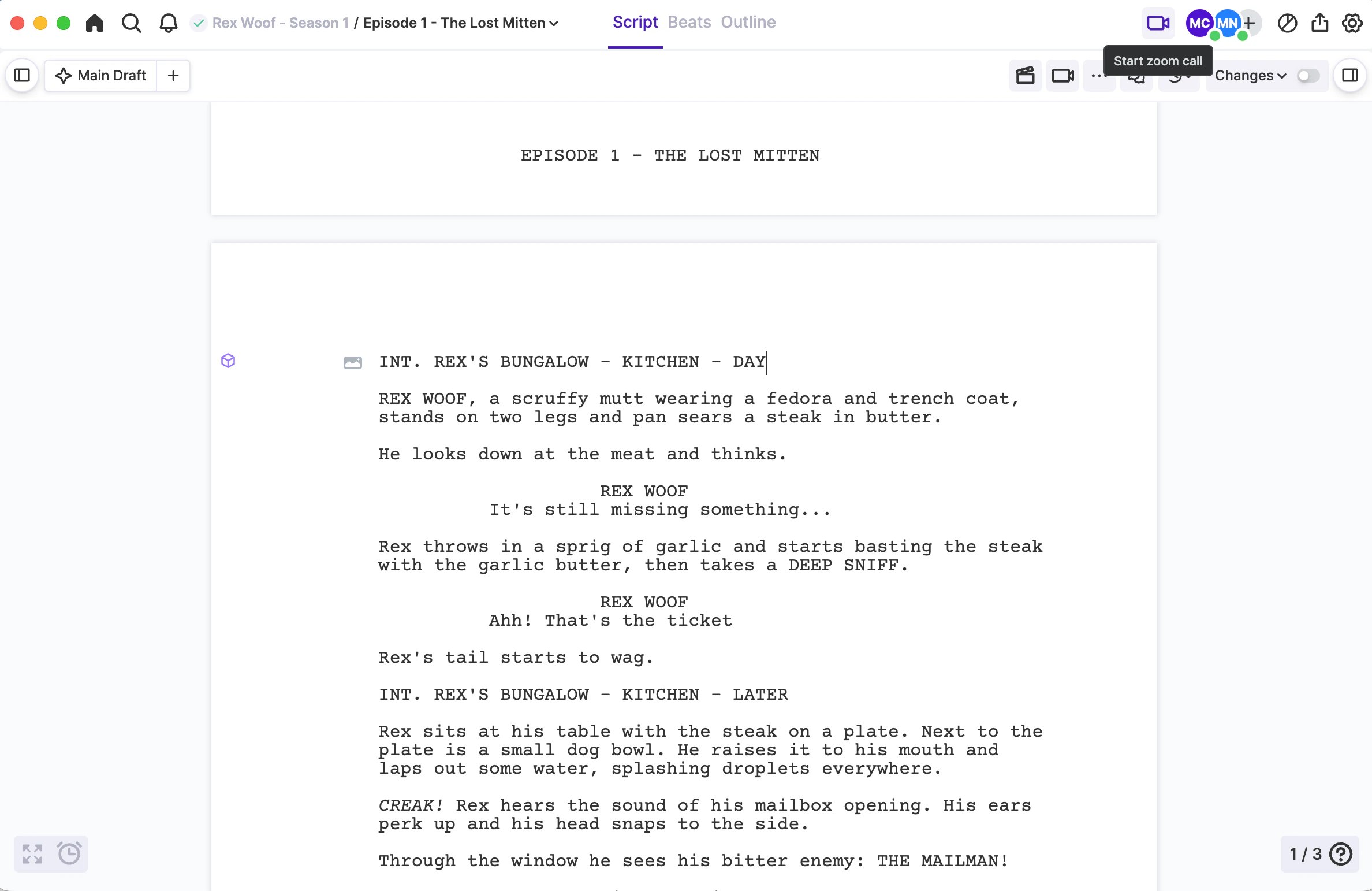 Starting a Zoom call from an Arc Studio script.