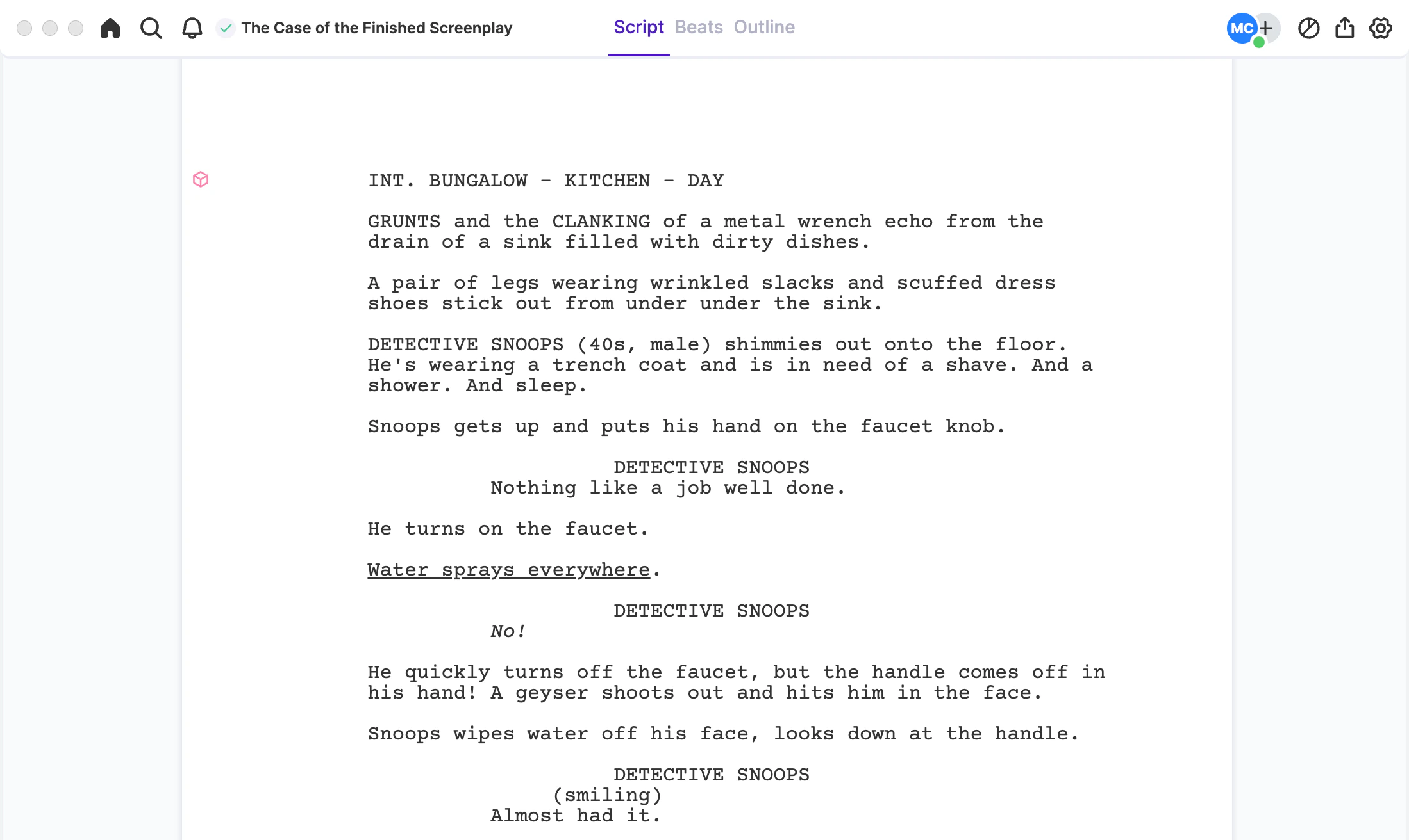 Arc Studio screenplay editor for educators.