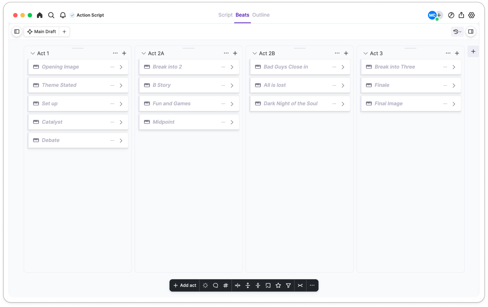 Arc Studio outlining template selection.