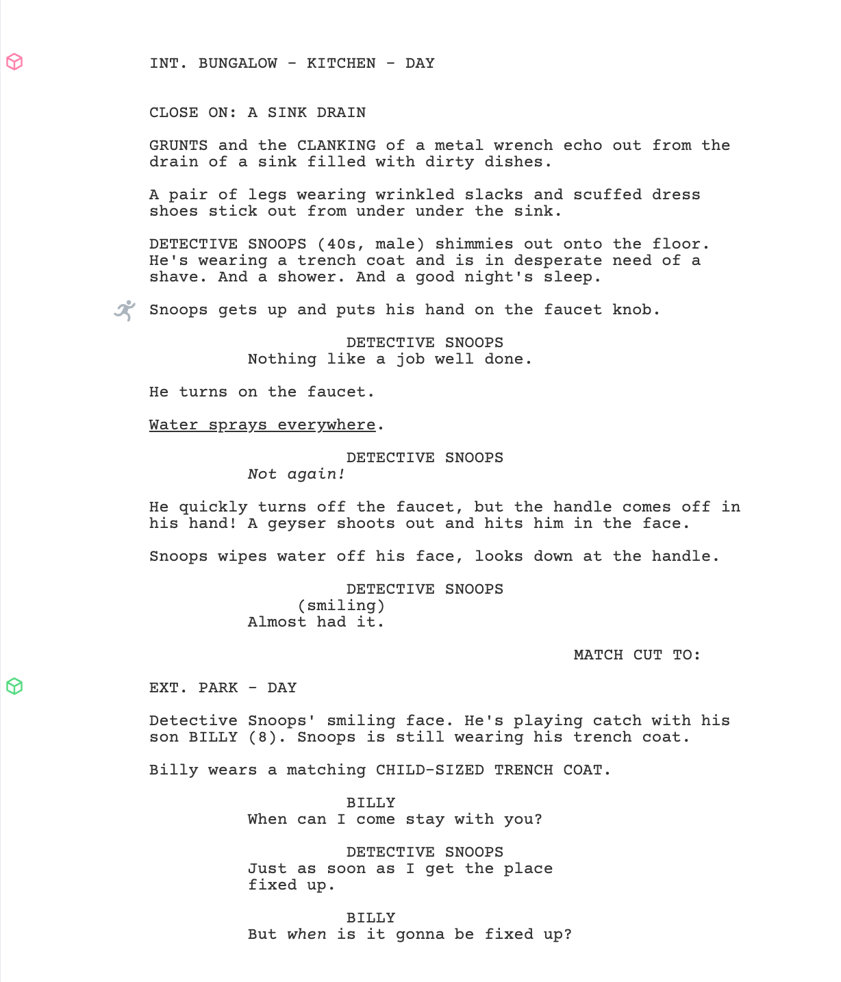 Arc Studio screenplay formatting controls.